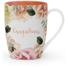 Именная кружка с надписью "Flora. Елизавета" BE Happy