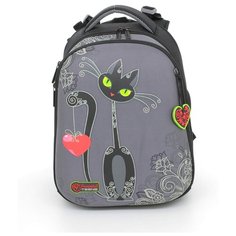 Ранец "Кот", черно-серый Hummingbird