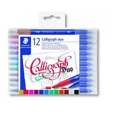 Фломастеры двусторонние "Calligraph duo", 12 цветов Staedtler