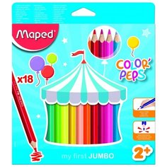 Карандаши цветные "Color Peps Jumbo", 18 цветов Maped