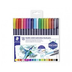 Фломастеры акварельные "Marsgraphic Duo", 18 цветов Staedtler