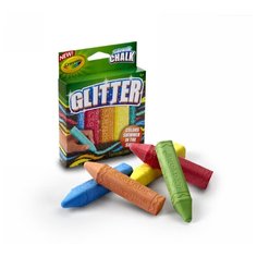 Мел для асфальта "Glitter", с блестками, 5 штук Crayola
