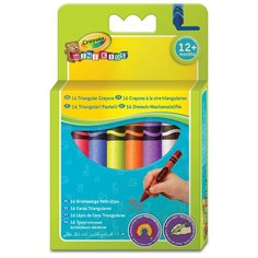 16 разноцветных восковых смываемых, треугольных мелков Crayola