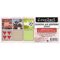 Салфетки бумажные для декупажа Love2art "Следуй за своей мечтой", ассорти, 3-х слойные (33х33 см)