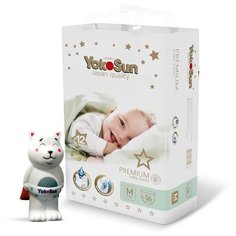 YokoSun трусики Premium M (6-10 кг) 56 шт + игрушка для ванной котик Йоко