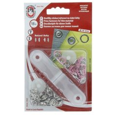 Кнопки "KOH-I-NOOR" 16 (1213-030 №2) рубашечные "Baby" металл цветные d 9.7 мм 15 шт. 974 розовый