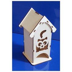 Заготовка из дерева "Чайный домик. Кот глазастый", средний Созвездие