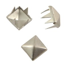 Украшение на шипах "Пирамидка", 6х6 мм, цвет: серебро, 100 штук, арт. 53921 Protos & Co