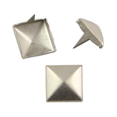 Украшение на шипах "Пирамидка", 8х8 мм, цвет: серебро, 100 штук, арт. 53941 Protos & Co