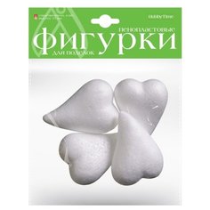 Пенопластовые фигурки "Сердечки-капли", 75 мм (4 штуки) Альт