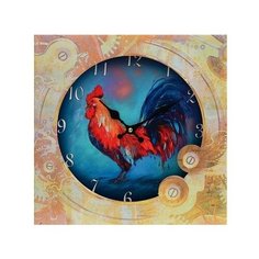 Часы настенные "Благородный петух", диаметр 34 см (арт. 019-CL) Белоснежка