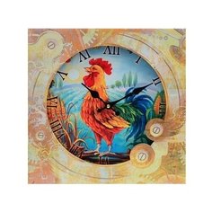 Часы настенные "Золотой петушок", диаметр 34 см (арт. 016-CL) Белоснежка