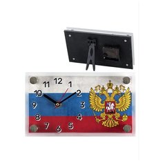 Часы настольные "Герб РФ на флаге, ретро", 22х13х2,5 см Arte Nuevo