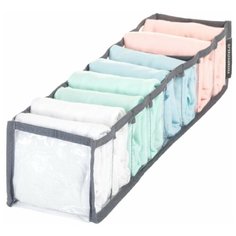 Органайзер прозрачный 40х10х10 см, 8 ячеек, Серый