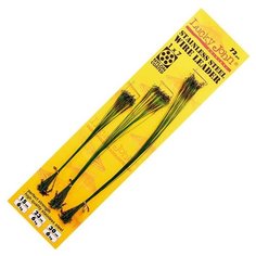 Поводки стальные Lucky John, оснащенные вертлюгом и вертлюгом с застёжкой, 15-23-30 см, 72 шт