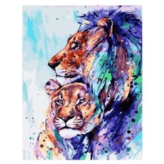 Картина по номерам Paintboy PK 19083 (GX26961) Львиная любовь 40x50см