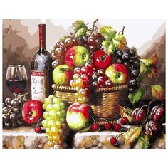 Картина по номерам Paintboy 3110 Натюрморт с фруктами и вином 40x50см