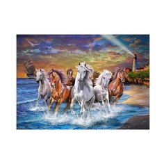 Алмазная мозаика "Табун лошадей на море", 30х40 см (с полным заполнением, с подрамником) Рыжий кот