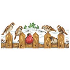 Кристальная мозаика (алмазная вышивка) Фрея "В гостях у воробьев", ALVR-09, 20x50 см