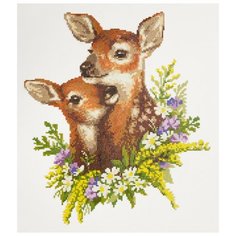 Кристальная мозаика (алмазная вышивка) Фрея "Очаровательные оленята", 35x40 см, арт. ALVR-148