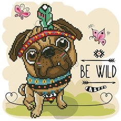 Кристальная мозаика (алмазная вышивка) Фрея "Маленький индеец", 30x30 см, арт. ALV-89