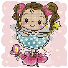 Кристальная мозаика (алмазная вышивка) Фрея "Маленькая фея", 30x30 см, арт. ALV-91