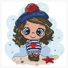 Кристальная мозаика (алмазная вышивка) Фрея "Морячка", 30x30 см, арт. ALV-98