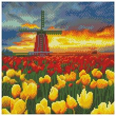 Алмазная мозаика "Поля тюльпанов в Нидерландах" (27 цветов) Molly