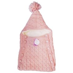 Конверт вязаный на пуговицах Папитто, 0-3 месяца, арт. 1961 (цвет: розовый)