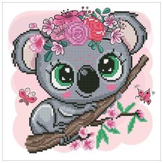 Кристальная мозаика (алмазная вышивка) Фрея "Коала Фрида", 30x30 см, арт. ALV-103