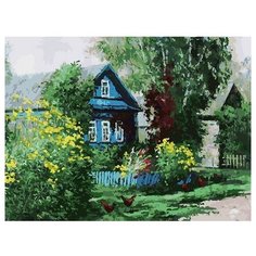 Живопись на картоне "Домик в деревне", 30x40 см Белоснежка