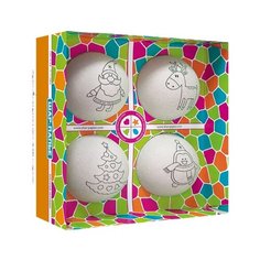 Набор шаров для раскрашивания "Елочные игрушки" (4 штуки)