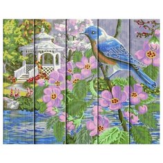 Набор для рисования по номерам по дереву "Синяя птица" (40x50 см) Flamingo