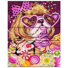 Набор для рисования по номерам по дереву "Сладкоежка" (40x50 см) Flamingo