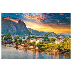 Холст с красками "Рисование по номерам. Милые домики в горах", 40х50 см Рыжий кот