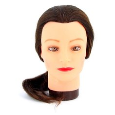 Голова-манекен учебная "Шатенка", для парикмахеров, натуральные волосы 45-50 см Dewal