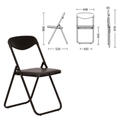 Стул складной "Jack Black", искусственная кожа, черный Nowy Styl