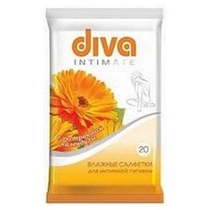 Влажные салфетки для интимной гигиены "Diva intimate № 20" (20 штук)