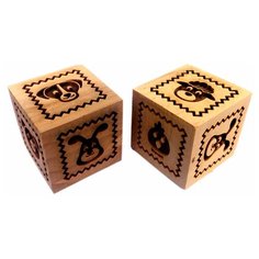 Деревянный кубик с узором S-Chief "Ферма", 5x5x5 см, арт. SHF-0200