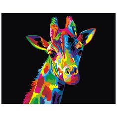 Картина по номерам на подрамнике "Радужный жираф", 40x50 см Paintboy