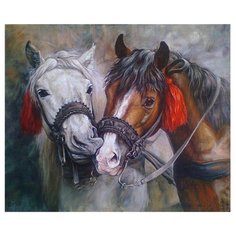 Картина по номерам "Красивые лошади" (20 цветов) Molly