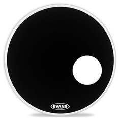 EVANS BD22RB - 22` EQ3 Resonant Передний пластик для бас барабана, с отверстием 5` однослойный черный с демпферным кольцом