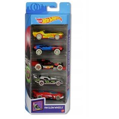 Hot Wheels Набор машинок HW Glow Wheels, 5 шт