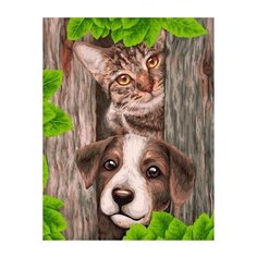 Картина по номерам Paintboy GX 39089 Лучшие друзья , холст на подрамнике 40х50см