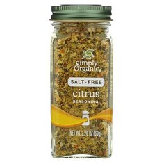 Simply Organic, Органическая Цитрусовая приправа, без соли, 63 г (2,20 унции)