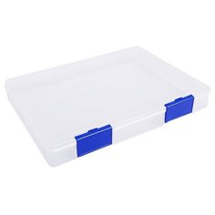 Контейнер для документов А4, с синими защелками, прозрачный ПД21 4346420 Стамм