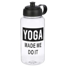 Бутылка для воды 1000 мл Yoga, спортивная, поильник, прозрачная, 9х23 см 2997964 Сима ленд