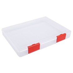 Контейнер для документов А4, с красными защелками, прозрачный ПД23 4346418 Стамм