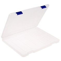 Контейнер для документов А4, с синими защелками, прозрачный ПД11 3870111 Стамм