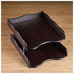 Органайзер 2 секции, для бумаг, Венге, 25х35х16 см 1268466 Сима ленд